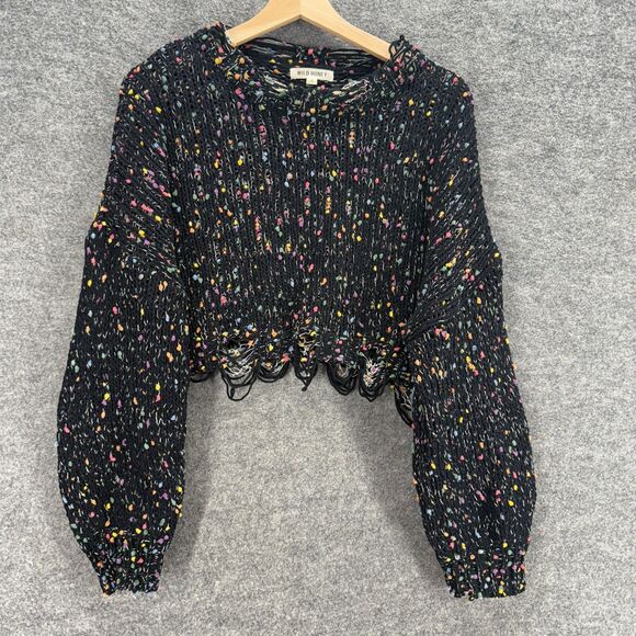 Wild Honey Sweaters - Wild Honey Sweater Pullover Women S Small Black Knit Long Sleeve Round Neck